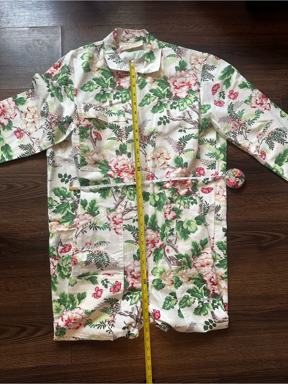 Women’s Flouncy Overalls— Peonies - Picture 2 of 6